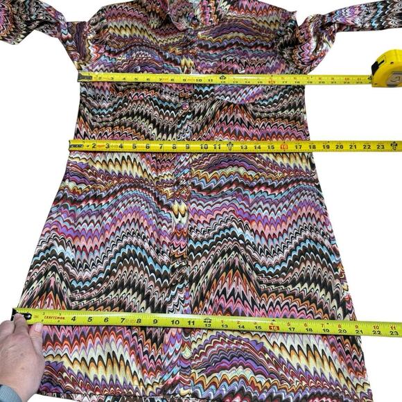 Grace Chuang New York Dress Polyester Button Front Medium Abstract Print Artsy - Picture 6 of 11